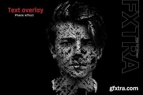 Text portrait photo effect psd