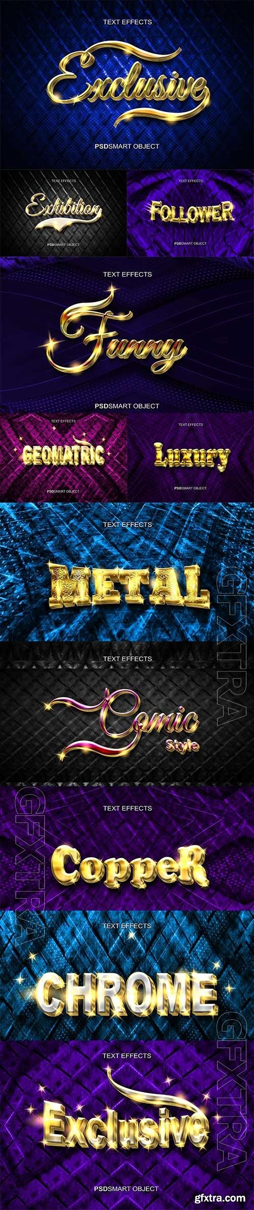 Luxury ecxlusive gold 3d text style mockup psd