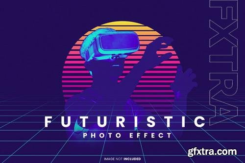 Futuristic photo effect psd