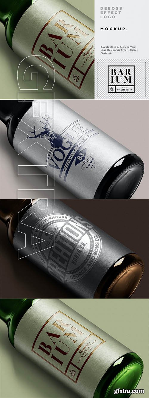 Deboss Bottle Label Mockup