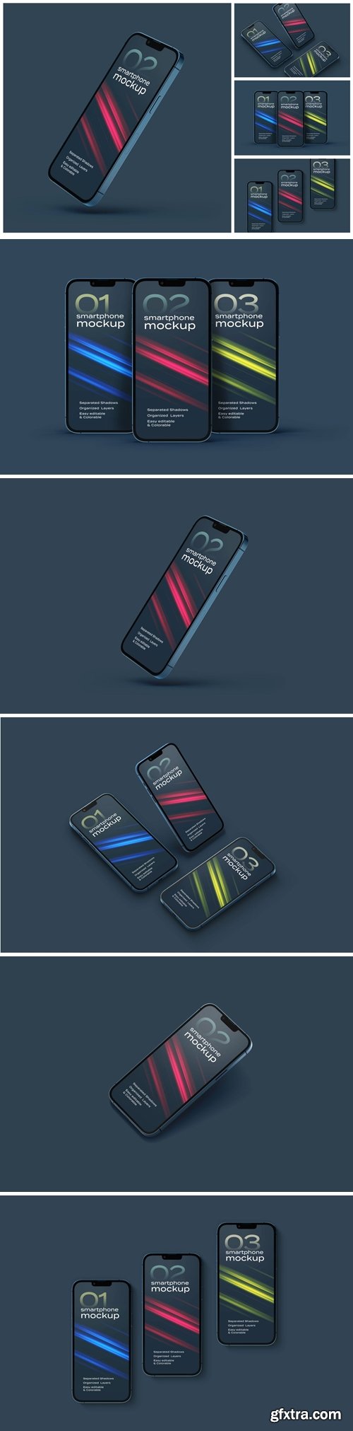 Dark iPhone 13 Pro Mockup Set