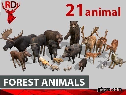 CGTrader - Animated Forest animals pack