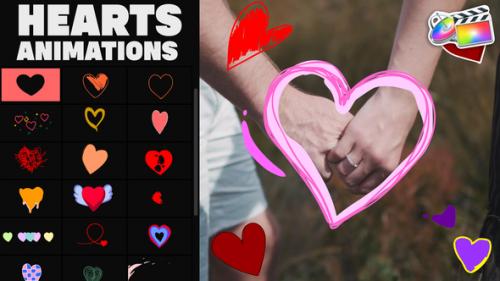 Videohive - Cartoon Hearts Stickers for FCPX - 36271056 - 36271056