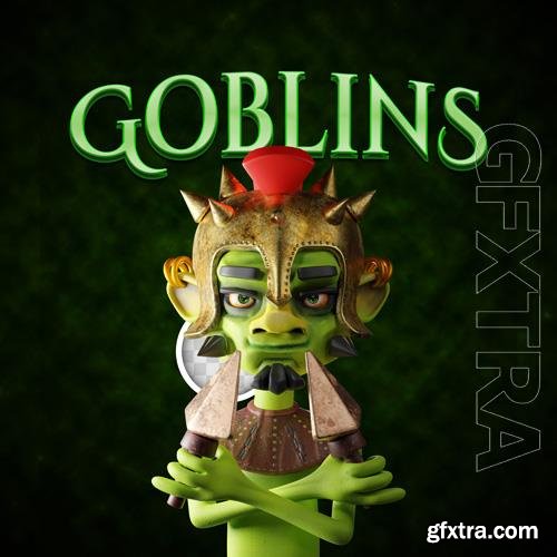 Goblin illustration with text style 3d illustration psd