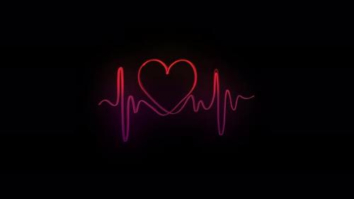 Videohive - Abstract seamless line heart beat. 4k video animation of pulse heart rhythm. Video animation - 36244316 - 36244316