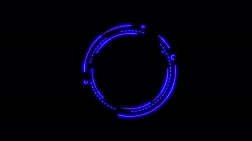 Videohive - Animation seamless neon line moving continuously in a circle. 2D animation circle with neon lines. - 36244331 - 36244331