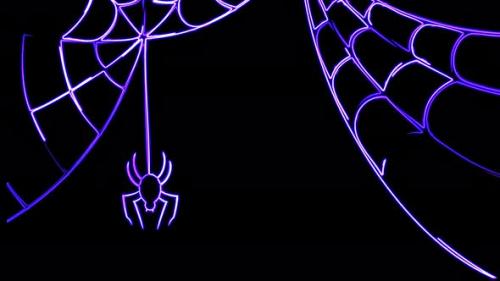 Videohive - Abstract seamless animation of 4K neon lines Animation of Halloween spider on a black background. - 36244500 - 36244500