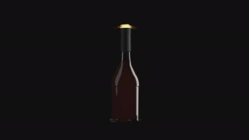 Videohive - Promotional video of a bottle on fire on a transparent background with an alpha channel. - 36250136 - 36250136