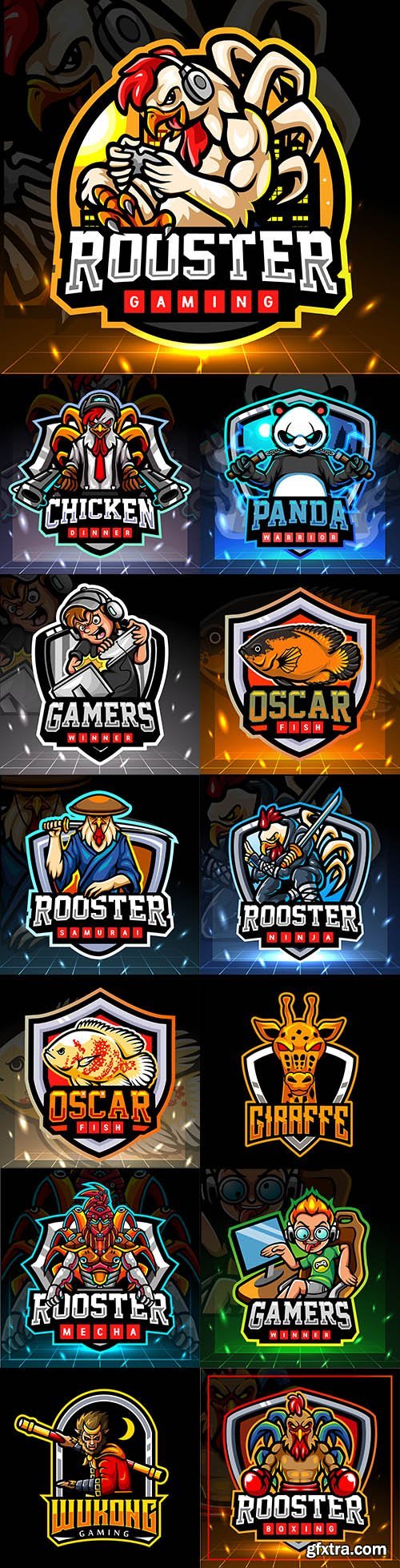 Mascot emblem gaming design cybersport illustration 5