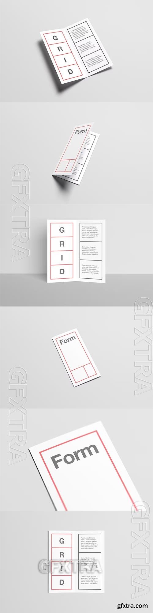 DL Bi-Fold / Half-Fold Brochure Mock-Up T9D96UR