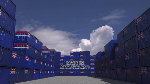 Videohive - Сargo Containers with MADE IN NEW ZEALAND Text and Flags - 36263205 - 36263205