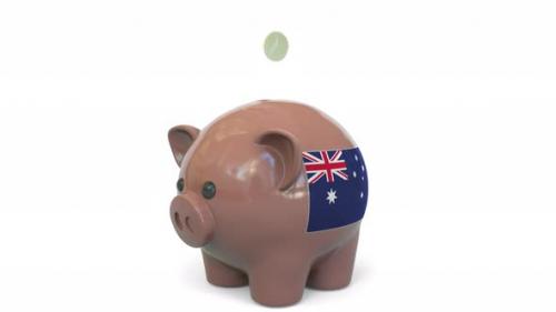 Videohive - Putting Money Into Piggy Bank with Flag of Australia - 36263238 - 36263238