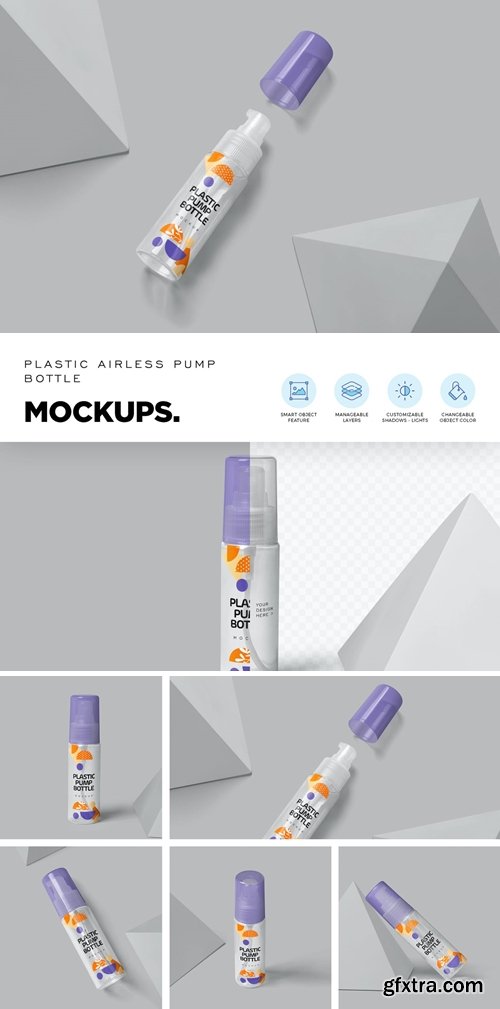 Plastic Airless Pump Bottle Mockups