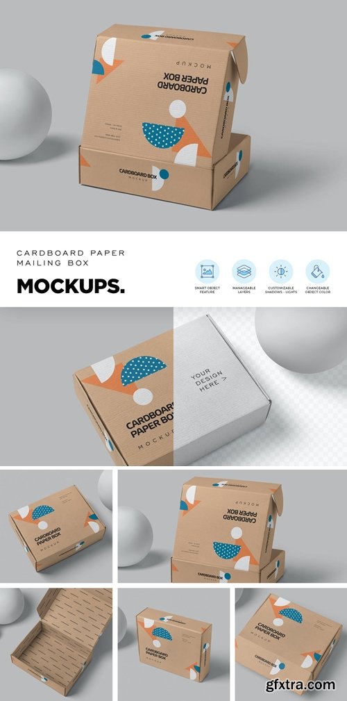 Small Rectangle Mailing Box Mockups