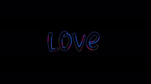 Videohive - Animation of the word Love. Stylish beautiful bright letters of love in neon. - 36244612 - 36244612