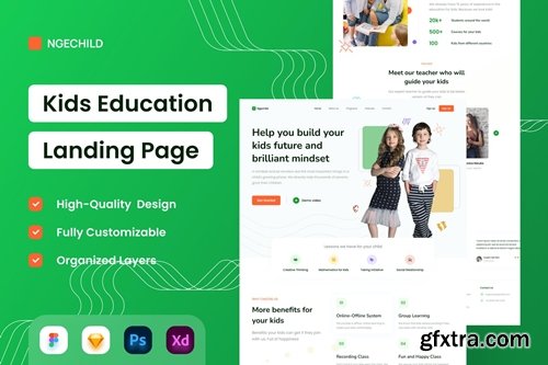 Kids Education Platform Landing Page - UI Design