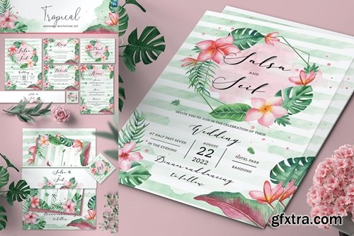 Tropical Wedding Invitation Set