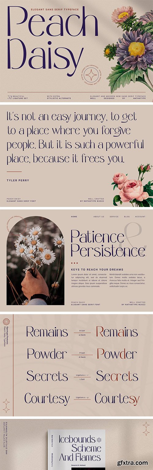 Peach Daisy Sans Serif Font