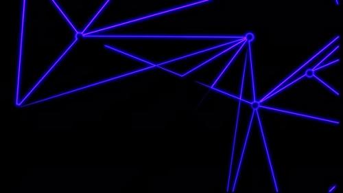 Videohive - Neon seamless animation background 2D geometric shapes with neon moving outline. 4K video close-up. - 36244691 - 36244691