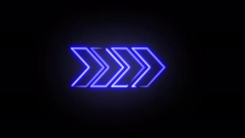 Videohive - Abstract seamless 4K video animation. Video animation of glowing neon arrows in blue - 36244721 - 36244721