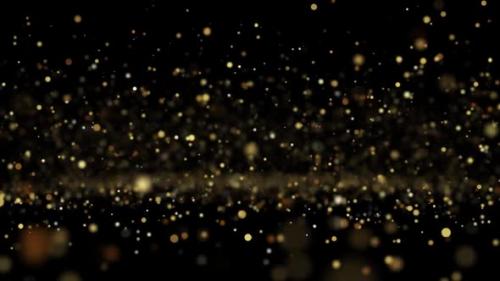 Videohive - Golden Bokeh Particles Flying Background Loop - 36260738 - 36260738