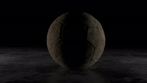 Videohive - Loop Of Aged Rotated Soccer Ball On Grunge Floor - 36260813 - 36260813