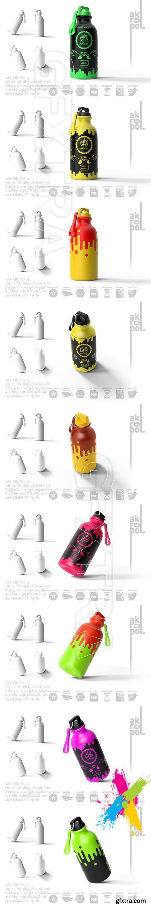 CreativeMarket - Reusable Water Bottle MockUp 5750685