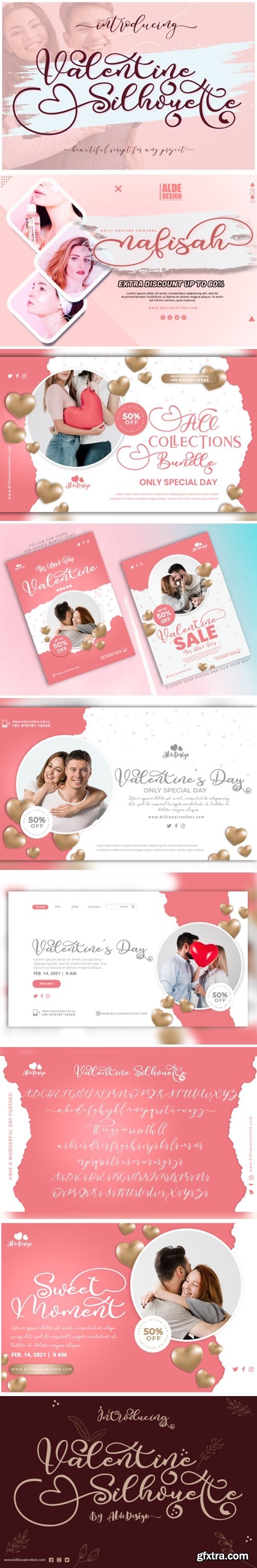 Valentine Silhouette Font    Valentine Silhouette Font