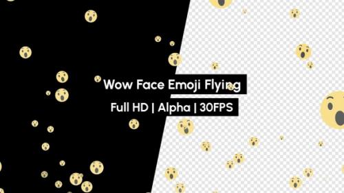 Videohive - Wow Face React Emoji Flying with Alpha - 36276787 - 36276787