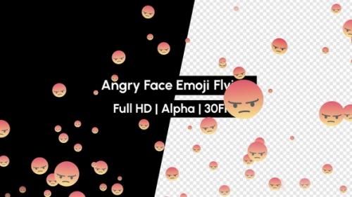 Videohive - Angry Face React Emoji Flying with Alpha - 36276826 - 36276826