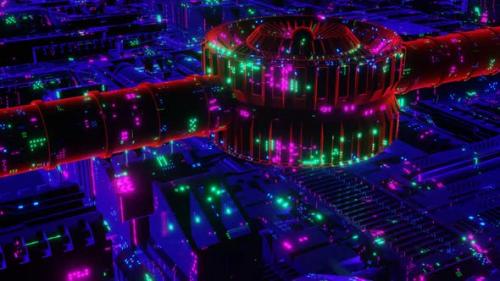 Videohive - Ufo Generator Over Neon City 02 - 36277134 - 36277134