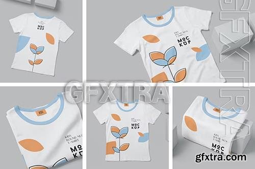 Kids Round Neck Tshirt Mockups PVV6A5R