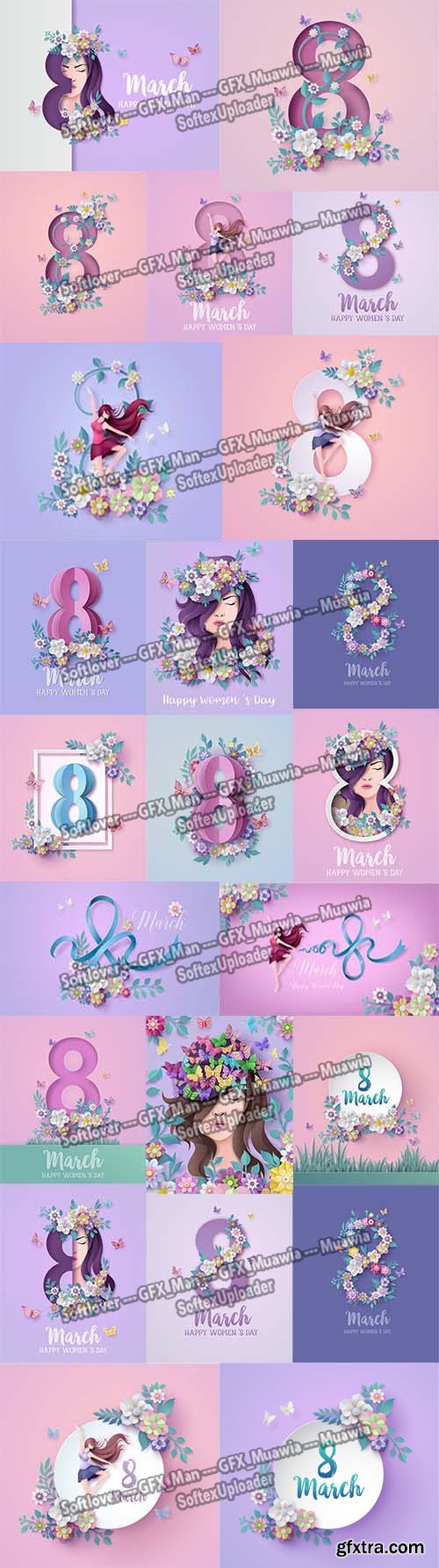 Happy Women's Day / 8-March Vector Templates