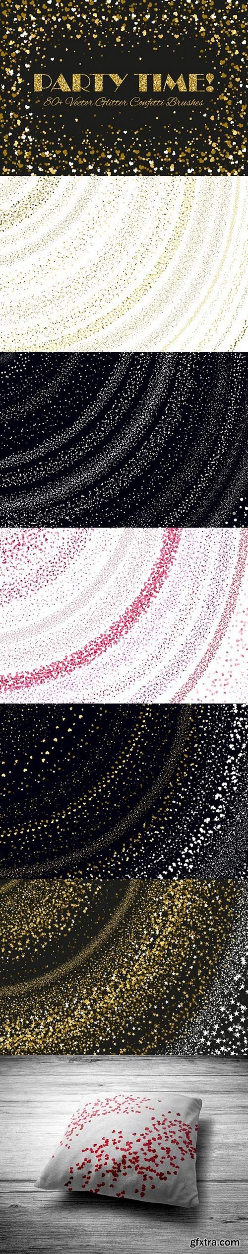 80+ Vector Confetti Brushes Set