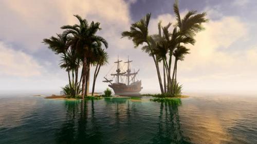 Videohive - Island and old ship - 36268018 - 36268018