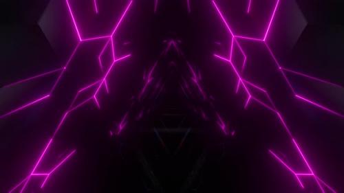 Videohive - 4k Abstract Pink Neon Lights Tunnels - 36271086 - 36271086