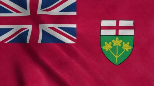Videohive - Flag of Ontario City of Canada Waving in Wind - 36274838 - 36274838