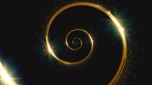 Videohive - decorative spiral gold lines infinity background - 36276574 - 36276574