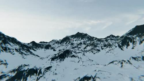 Videohive - Canada flag above the snowy mountains. 4K Aerial View - 36276621 - 36276621