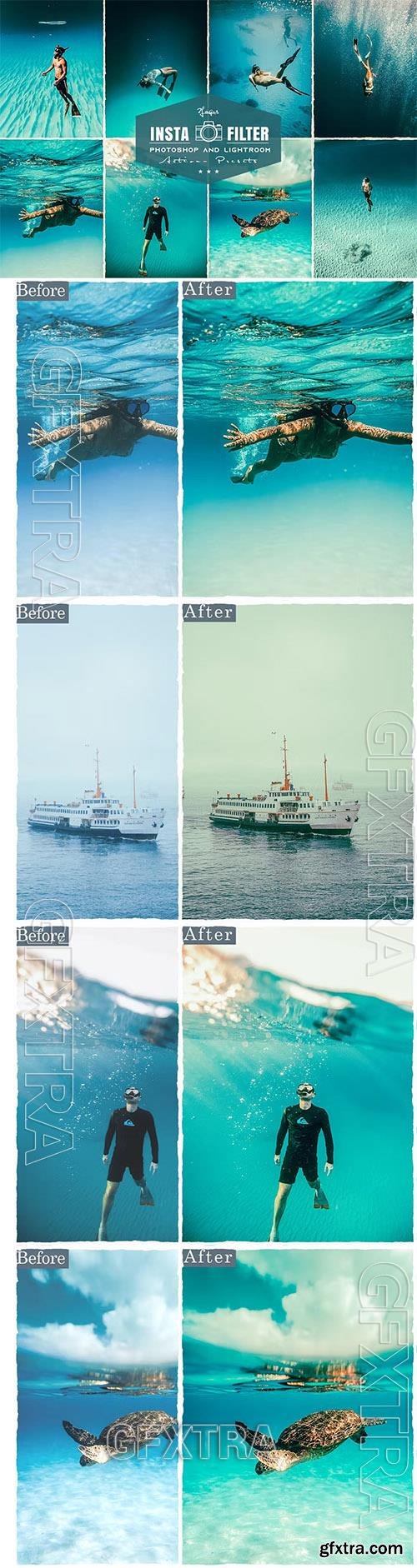 Insta Filter Beach Photoshop & Lightroom Presets USNQL43