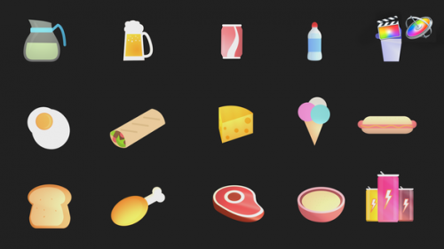 Videohive - Foods and Drink Icons Pack - 36306275 - 36306275