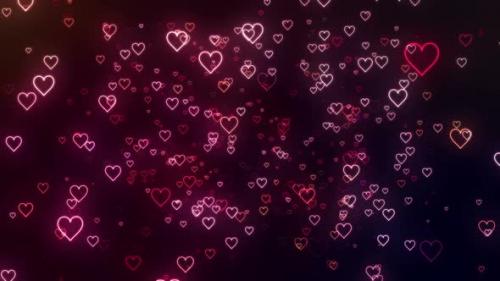 Videohive - Glowing Romantic Hearts Of Love - 23200755 - 23200755