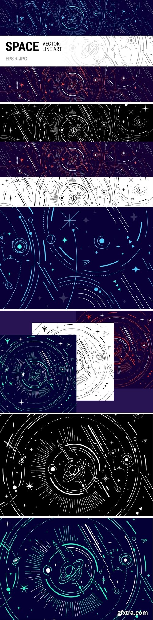 Abstract Space | Line Art Set