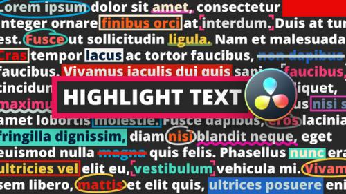 Videohive - Highlight Text | DaVinci Resolve - 36238004 - 36238004