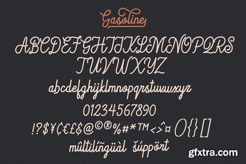 Gasoline - Monoline Vintage Script Font