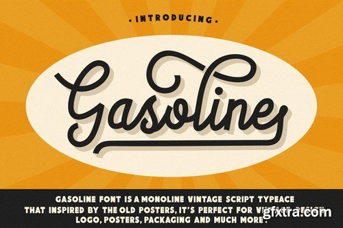 Gasoline - Monoline Vintage Script Font