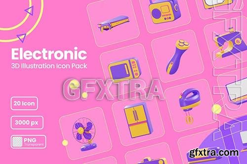 Electronic - 3D Illustration Icon Pack 2HTZWLU