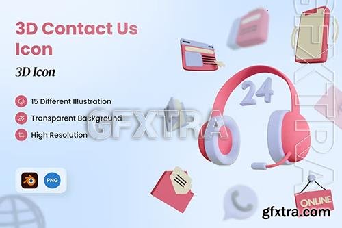 3D Contact Us Icon K5TT6TY