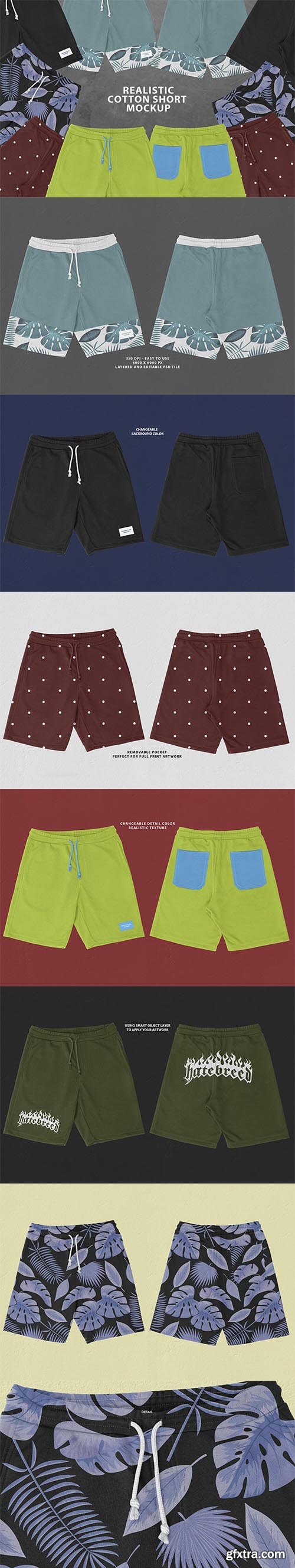 CreativeMarket - Realistic Cotton Short Mockup 6489591