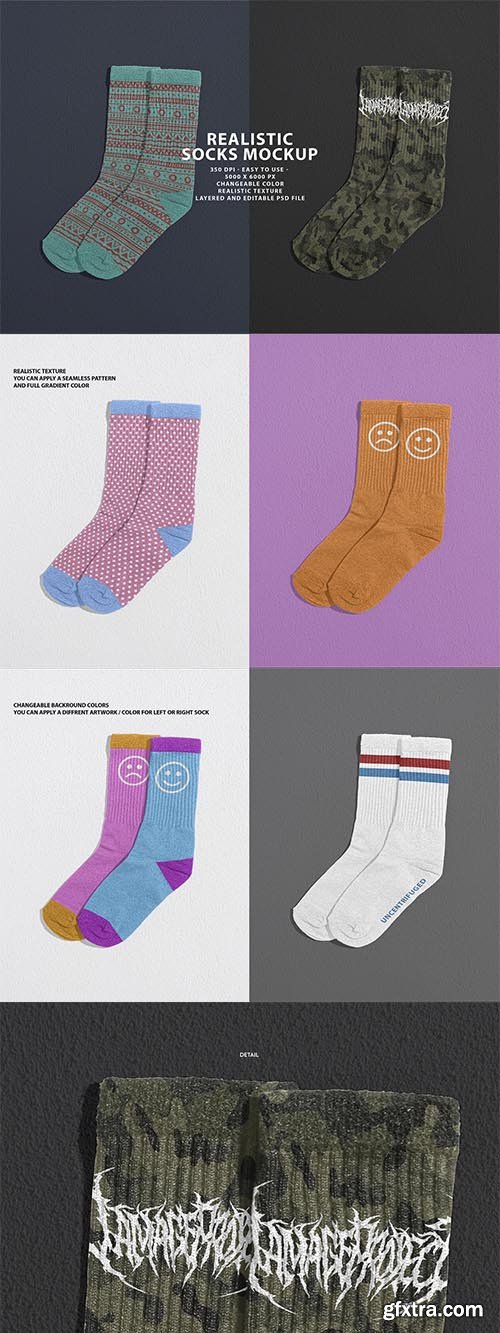 CreativeMarket - Realistic Socks Mockup 5912161